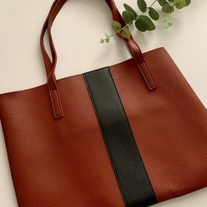 Vince Camuto brown pebbled vegan leather Tote